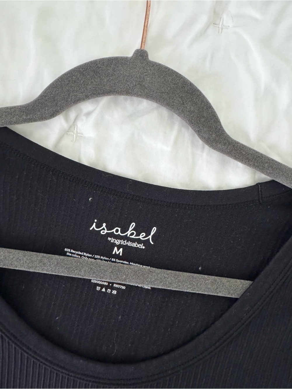 Maternity Ribbed Scoop Neck Short-Sleeve Tee in Black - Picture 3 of 3
